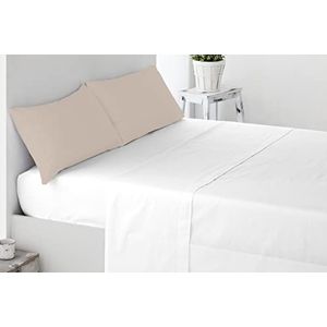 Miracle Home. Kussensloop, 100% geborstelde microvezel, met hotelsluiting, anti-pilling, 70 x 50 cm, 2 stuks, bed 135 cm, beige