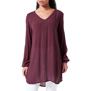 KAFFE Damestuniek basic lange casual blouse, Winetasting, 32