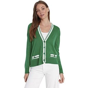 Trendyol Dames V-hals Plain Regular Cardigan Sweater, Groen, S, Groen, S