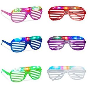 Relaxdays Partybril met ledverlichting, helder, attentbril, accessoire carnaval, roosterbril, nerdbril, verschillende kleuren