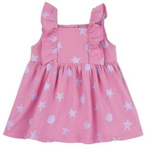 Chicco, Babyjurk, roze jurk met korte mouwen, van zacht katoen, ontworpen in Italië, babykleding, 0-24 maanden, cadeau-idee voor geboorte, Roze (2), 9 Maanden