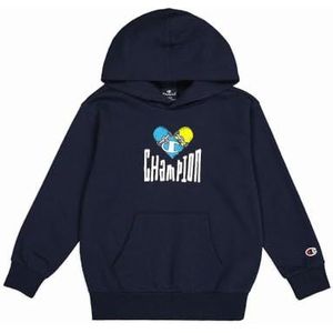 Champion - Legacy Play With Graphics B - Hooded Sweatshirt - Marineblauw - Ultra-light Soft Compact Polyfleece