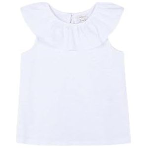 Gocco T-shirt met ruches voor meisjes, Optisch wit, 5 Jaren