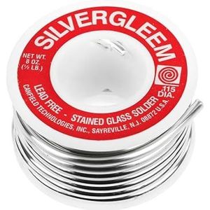 Canfield Silvergleem Loodvrije zilveren soldeerdraad voor gebrandschilderd glas, soldeerwerk en sieraden maken (96% Tin / 4% Zilver) - 227 g spoel (1 stuk)