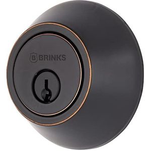 BRINKS - Overgang enkele cilinder nachtschoot, Toscaans brons - Gebouwd voor strenge bescherming van woningen met ANSI Grade 2 Security (E2401-150)
