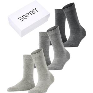 Esprit Vrouwen Solid Mix 3-Pack Sokken ademend biologisch Katoen Lyocell Versterkte damessokken huidvriendelijk slijtvast enkelkleurig voor zakelijk alledaags multipack Multipack 3 Paren