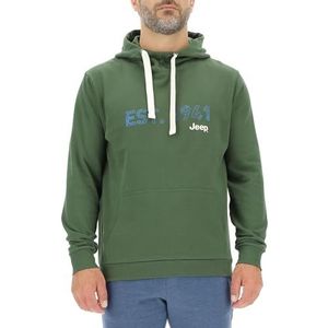 JEEP O102888-E946 J Capuchontrui voor heren - Grote opdruk EST.1941 J23W Heren Rifle Green S