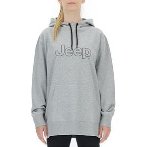 Jeep J21w Oversized sweatshirt voor dames, met capuchon, logo-print, lange mouwen, voor dames