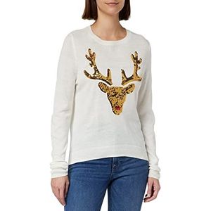 ONLY Gebreide damestrui, Crème/detail: w.gold rendier, M