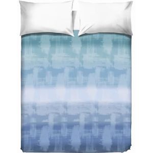 PENSIERI DELICATI Sprei voor tweepersoonsbed, 260 x 280 cm, eenpersoonsbed, 100% piqué-katoen, ideaal als sprei voor tweepersoonsbed, regenboogpatroon, lichtblauw, 100% Made in Italy