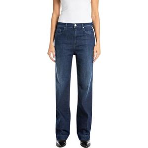 Replay Dames Relaxed Straight Fit Jeans Melja, 007, donkerblauw, 25W x 32L
