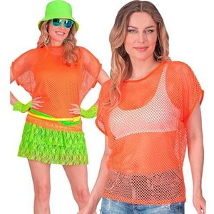 W WIDMANN MILANO Party Fashion - Dames Mesh Top Korte Mouw Mesh T-Shirt Festival Carnaval