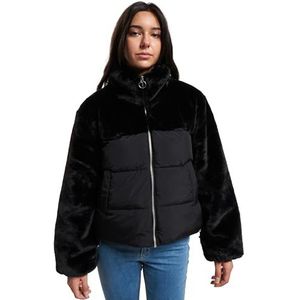 ONLY Dames Onlwanja Fur Puffer Mix Jacket Cc OTW Pufferjas, zwart, 110