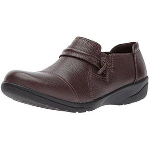 Clarks Cheyn Madi instappers voor dames, bruin, Donker bruin Tumbled Leer, 35.5 EU