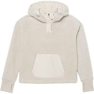 Amazon Essentials Dames teddy fleece pullover jas (verkrijgbaar in grote maten), lichtgrijs, L