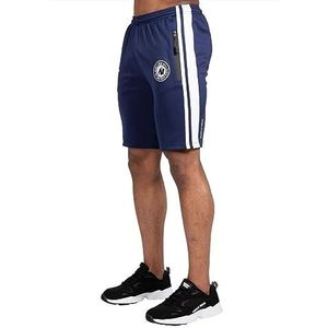 Gorilla Wear - Stratford Track Shorts - Blauw - Bodybuilding Sport Dagelijks vrije tijd met logo opdruk licht en comfortabel voor optimale beweging van polyester en spandex