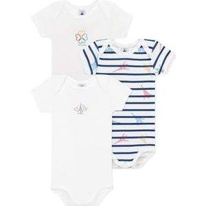 Petit Bateau Baby Us Rompertjes met korte mouwen (Pack van 3), Variant 1, 3 maanden