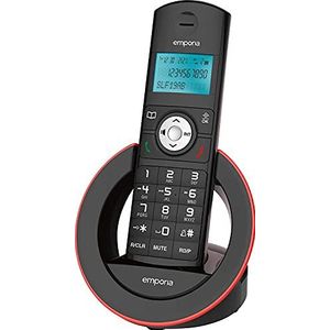 Emporia SLF19AB, draadloze telefoon, draagbaar, DECT, verlicht display, antwoordapparaat, grote cijfers, handsfree, zwart (Italië)