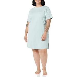 Amazon Essentials Dames gebreide jersey slaap tee nachthemd (verkrijgbaar in grote maten), stoffig blauw, 4X