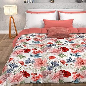 PETTI Artigiani Italiani - Sprei, winterdekbed, eenpersoonsdekbed, dubbelzijdig, eenkleurig, digitale print, 19 wit, 100% anti-allergische microvezel, gemaakt in Italië