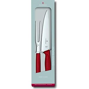 Victorinox, 6.7131.2G, Swiss Classic, Tranchier-Set, 2-teilig, Extra scharfe Klinge, robuster Kunststoff-Griff, Rot, Made in Switzerland, Spülmaschinengeeignet