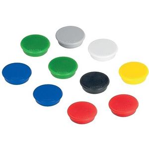 FRANKEN Magneten, zelfklevende magneten, rond, 24 mm, 10 stuks, op kleur gesorteerd, HM20 99