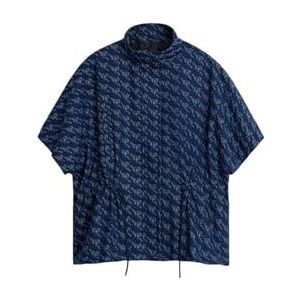 Desigual PONCHO_IMAGO R, 5008 DENIM DARK BLUE, U, blauw, Eén Maat