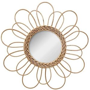 Atmosphera Wandspiegel - bloem - rotan - D38 cm - bohemian/boho spiegel