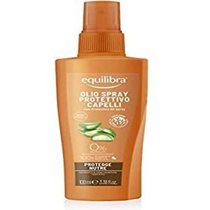 equilibra Solari Haarbescherming-oliespray, zonneolie voor het haar op basis van aloë vera, lijnzaad en argan, met speciaal uv-filter ter bescherming tegen zonnestralen, 100 ml