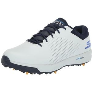 Skechers Heren Shoe-go Golf Elite Vortex Sneaker, Witte Synthetische Navy Trim Blauwe Trim, 43 EU