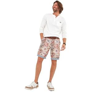 Joe Browns Heren All Over Mozaïek Print Losse Fit Cargo Shorts, Rood, 38, Kruid, 48