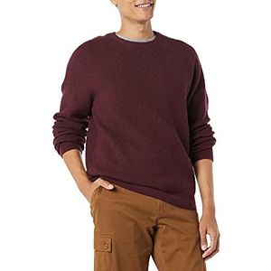 Amazon Essentials Soft Touch Wafelsteek trui met ronde hals en lange mouwen, bordeauxrood, XXL