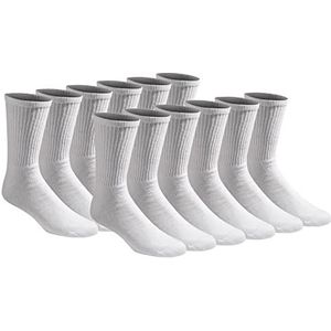 Dickies Heren multifunctionele Cushion Crew sokken, verkrijgbaar in M-XL (6, 12 paar), Wit (12 paar), Large