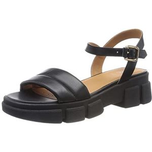 Geox Dames D LISBONA sandaal, zwart, 37,5 EU, zwart, 37.5 EU