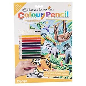 Royal & Langnickel CPN4 - schilderen op nummer met kleurpotloden - jungle dieren