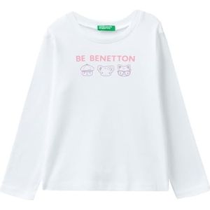 United Colors of Benetton T-shirt voor meisjes en meisjes, optisch wit 101, 104