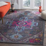 Safavieh Alroy geweven tapijt, ATN332J, grijs/fuchsia, 91 x 152 cm