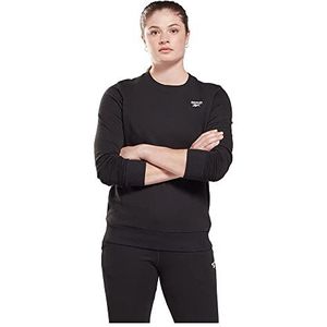 Reebok Dames klein logo Franse Terry Crew Sweatshirt, zwart, M, Zwart, M