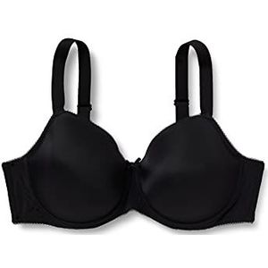 Ulla Popken - Beugel BH - Zwart - Soft Shalen - Verstelbare Bandjes - Naadloos