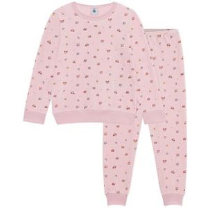 Petit Bateau Pyjama voor kinderen van fluweel, bloemenprint, Mooi/Multico, 24 Maanden