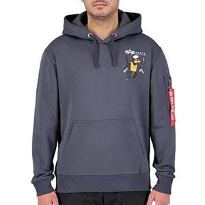 ALPHA INDUSTRIES PB Squadron Hoody Sweatshirt voor heren, grijs/zwart, M