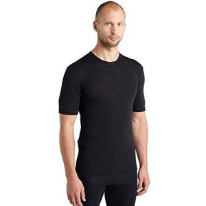 Icebreaker Heren Everyday Korte Mouw Crewe T-Shirt - Heren Functioneel Shirt - 100% Merino Wol Base Layer - Zwart, S