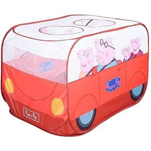 roba Pop-Up Speeltent Peppa Pig - Kinderent in de Vorm van een Auto met Automatisch Inklapbare Functie - Geschikt voor Gebruik Binnen en Buiten - Rood/Wit