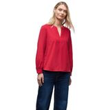 Street One Dames Corduroy blouse in effen kleur in Rood, in size: 34