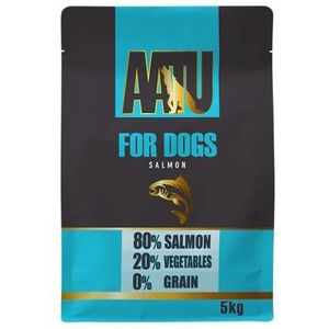 AATU Droogvoer voor honden, 80/20 hondenvoer met zalm en haring, graanvrij hondenvoer met hoog eiwitgehalte, natuurlijke diervoeding voor volwassen honden van alle rassen, 5 kg