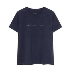 ECOALF - Orovealf T-shirt voor dames, biologisch katoen, ronde hals, korte mouwen, ademend en comfortabel, maat L, marineblauw, Donkerblauw, L