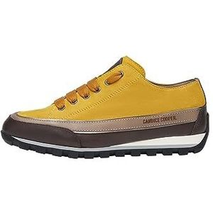 Candice Cooper Janis Strip Chic-sneakers van gepofte leer en suède, antraciet, Anthracite Mustard, 35 EU