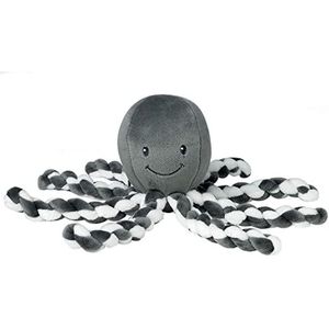 Nattou Knuffeldier Octopus, voor pasgeborenen en prematuurtjes, 23 cm, wit/grijs