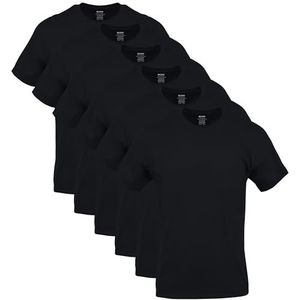 GILDAN Mannen Crew T-shirts, Multipack ondergoed (Pack van 12), Zwart (6-pack), L