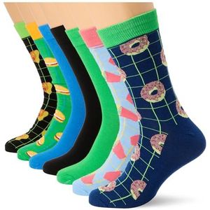 JACJUNKS SOCKS 7 PAK, True Blue/Pack: Island green - Splish Splash - Black - Palace Blue - Island green, One Size